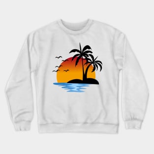 Retro Sunset Rays Wavy Sunshine Beachy Vibes Crewneck Sweatshirt